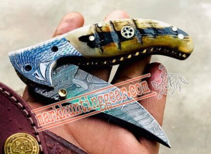 Custom Handmade Damascus Steel Folding knife.....MHG-Item#9