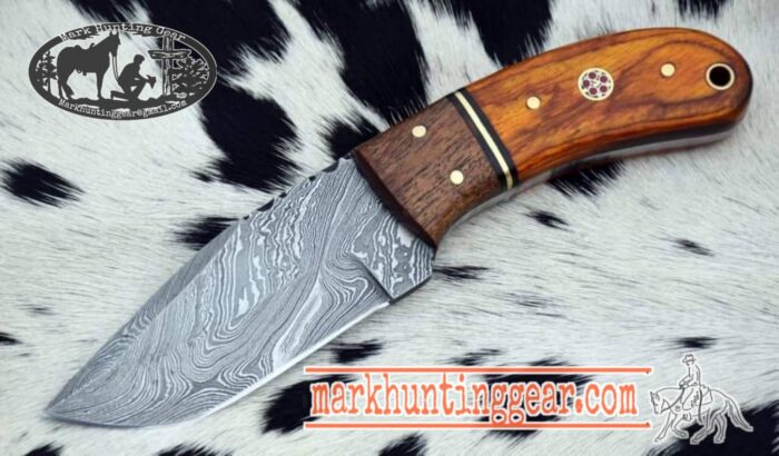 Custom Handmade Damascus Steel Cowboy Skinner Knife - Image 1