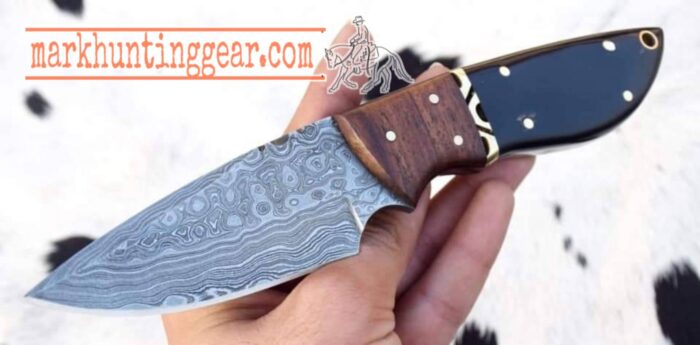 Custom Handmade Damascus Steel Cowboy Skinner Knife - Image 1