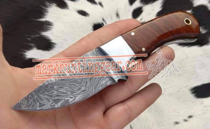 Custom Handmade Damascus Steel Cowboy Skinner Knife - Image 1