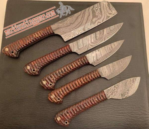 PicsArt_08-21-11.47.31 Custom Handmade Damascus steel Chef knives Set. - Image 1