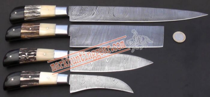 Custom Handmade Damascus steel Chef knives Set. - Image 3