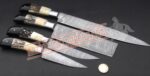 Custom Handmade Damascus steel Chef knives Set.