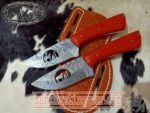 Custom Made Damascus Steel Cowboy Skinner Knives Set