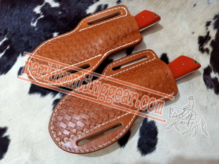 Custom Made Damascus Steel Cowboy Skinner Knives Set - Image 2