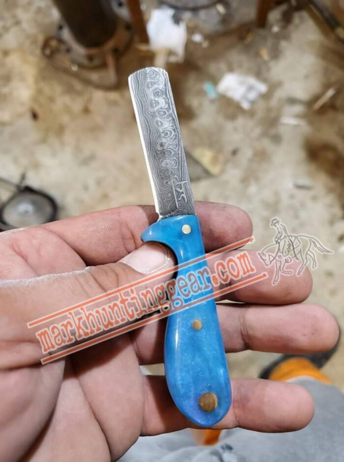 Custom Handmade Damascus Steel Bull Cutter knife - Image 1