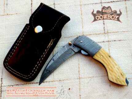 Custom Handmade Damascus Steel Folding knife