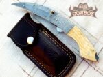 Custom Handmade Damascus Steel Folding knife - Image 2