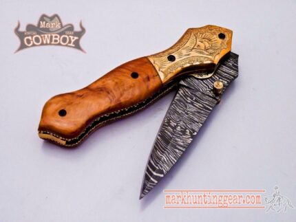Custom Handmade Damascus Steel Folding knife