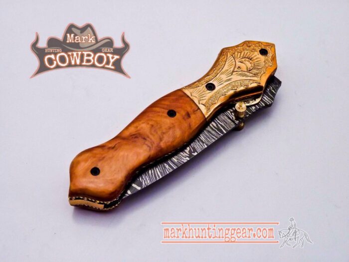 Custom Handmade Damascus Steel Folding knife - Image 2