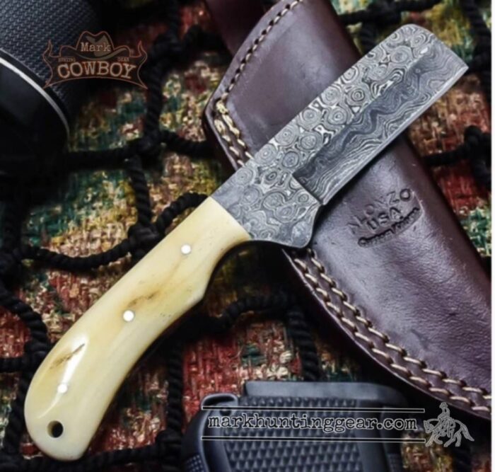 Custom made Damascus Steel Cowboy Bull Cutter knife - Image 1