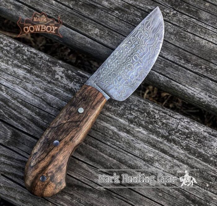 Custom made Damascus Steel Cowboy Skinner Knife - Image 1