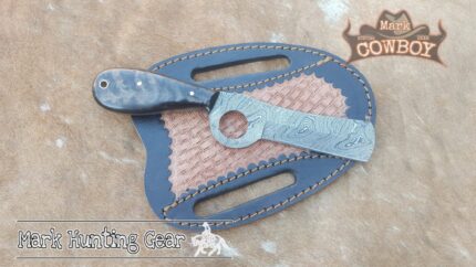 Custom made Damascus Steel Cowboy Bull cutter knife