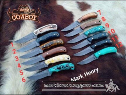 Custom made 1095 Steel Cowboy Skinner Knives Set.