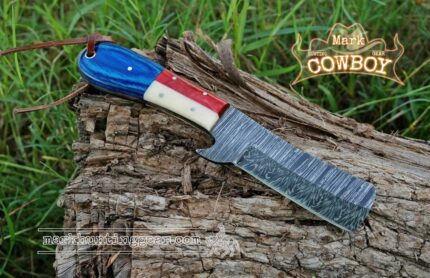 Custom Made Damascus Steel Cowboy Bull Cutter knife...