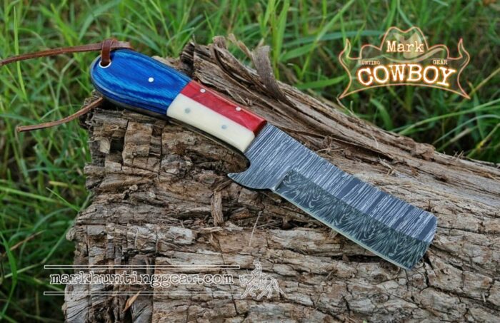 Custom Made Damascus Steel Cowboy Bull Cutter knife... - Image 1