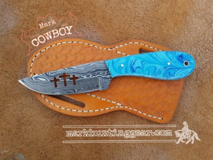 Custom Made Damascus Steel Cowboy Skinner knife...