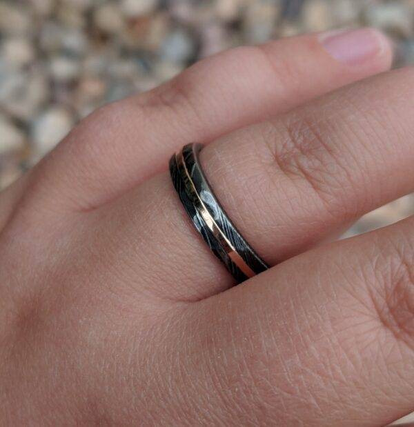 Custom Handmade Damascus Steel Ring - Image 3