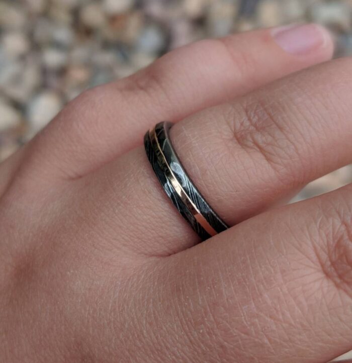 Custom Handmade Damascus Steel Ring - Image 3