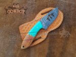 Custom Handmade Damascus Steel Cowboy Skinner Knife....