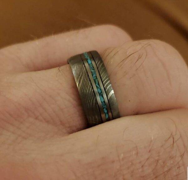 Custom Made Damascus Steel Ring. - Image 4