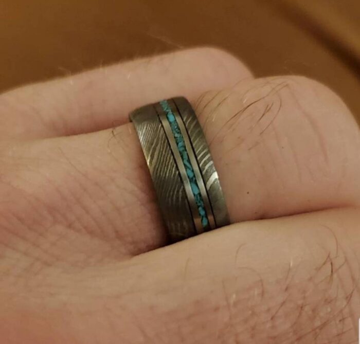 Custom Made Damascus Steel Ring. - Image 4