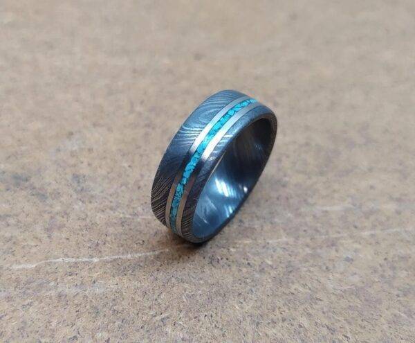 Custom Made Damascus Steel Ring. - Image 1