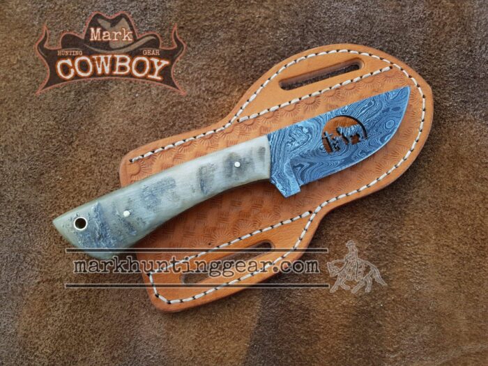 Custom Handmade Damascus Steel Cowboy Skinner Knife... - Image 1
