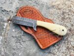 Custom Handmade Damascus Steel Cowboy Bull Cutter Knife…