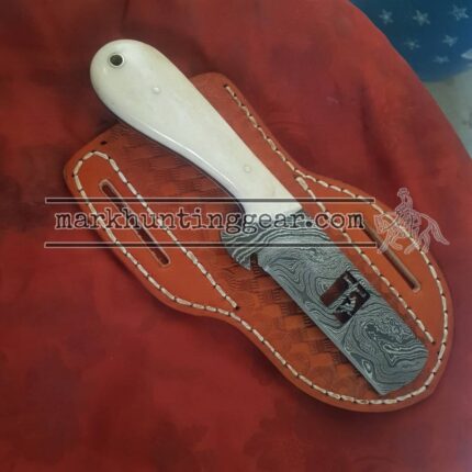 Custom Handmade Damascus Steel Bull Cutter Knife...