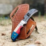 Custom Handmade Damascus Steel Lineman Knife....
