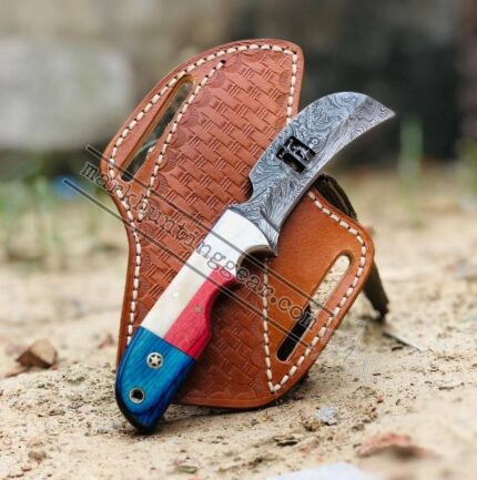 Custom Handmade Damascus Steel Lineman Knife....