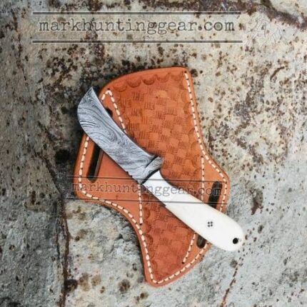 Custom Handmade Damascus Steel Lineman Knife...