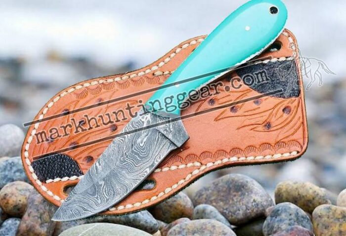 Custom Handmade Damascus Steel Cowboy Skinner Knife... - Image 1