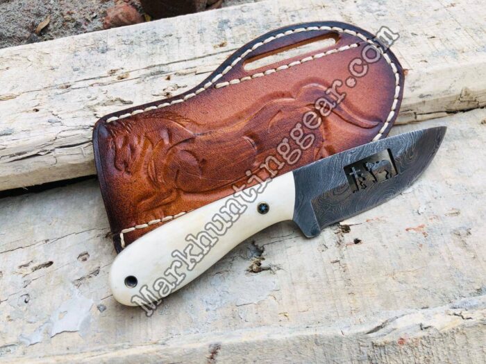 Custom Handmade Damascus Steel Cowboy & Skinner Knife… - Image 1
