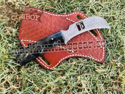 Custom Handmade Damascus Steel Lineman Knife...