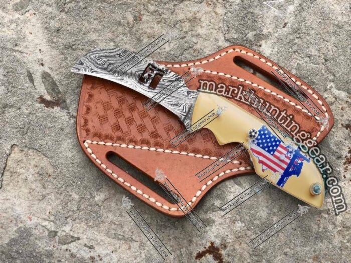 Custom Handmade Damascus Steel Lineman Knife... - Image 1