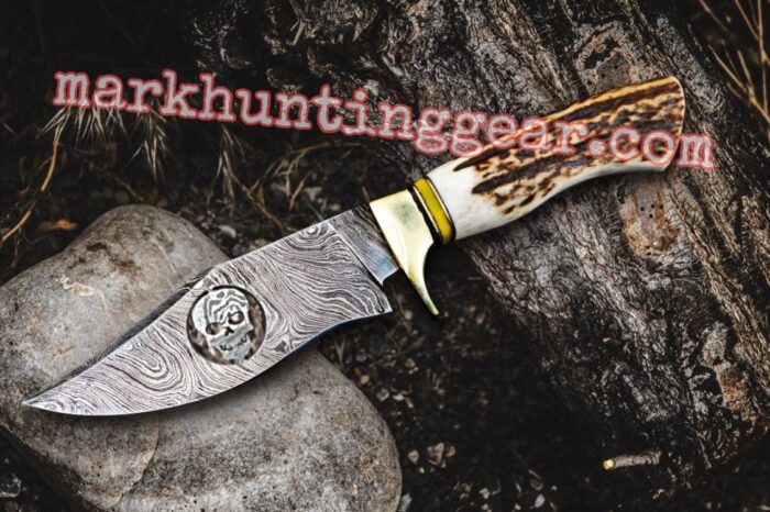 Custom Handmade Damascus Steel Bowie knife For Skull Lover’s… - Image 1