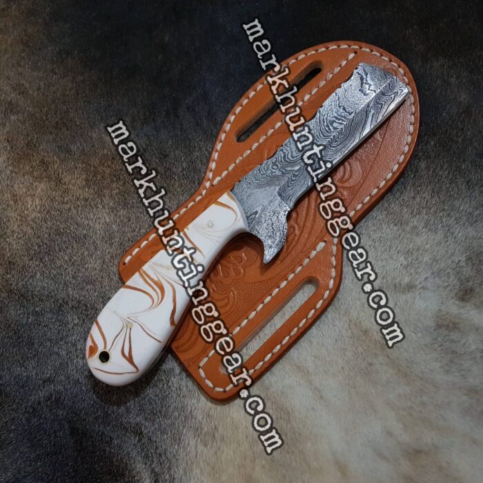 Custom Handmade Damascus Steel Bull Cutter Knife... - Image 1