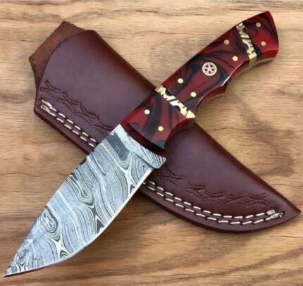 Custom Handmade Damascus Steel Skinner Knife...