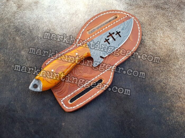 Custom Handmade Damascus Steel Cowboy Skinner Knife... - Image 1