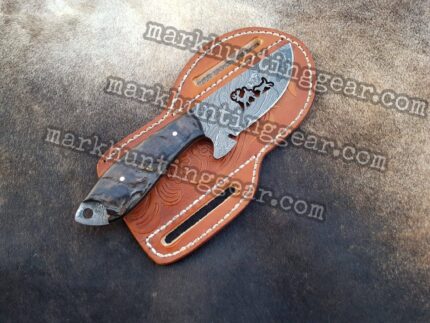 Custom Handmade Damascus Steel Cowboy Skinner Knife...