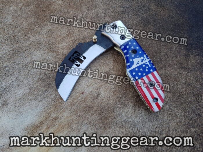 Custom Handmade 1095 Steel Hawkbill Folding Knife… - Image 1