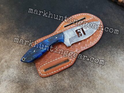 Custom Handmade Damascus Steel Cowboy Skinner Knife...