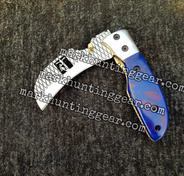 Custom Handmade Resp Steel Hawkbill Lineman Folding Knife... - Image 1