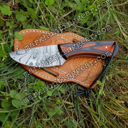 Custom Handmade Damascus Steel Cowboy Skinner Knife...