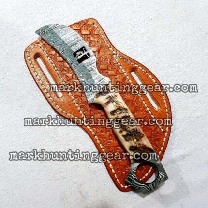 Custom Handmade Damascus Steel Lineman Knife...