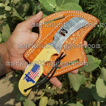 Custom Handmade Damascus Steel Lineman Knife…