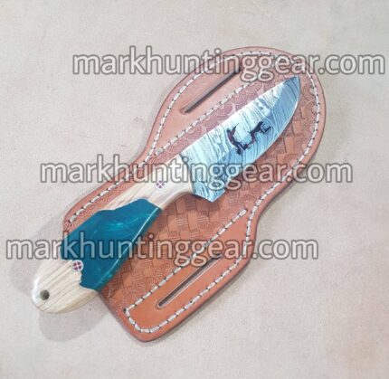 Custom Handmade Damascus Steel Cowboy Skinner Knife...