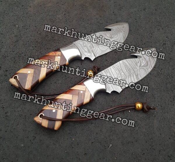 Gut Hook Skinner  Damascus Steel Cowboy Knife pair... - Image 1